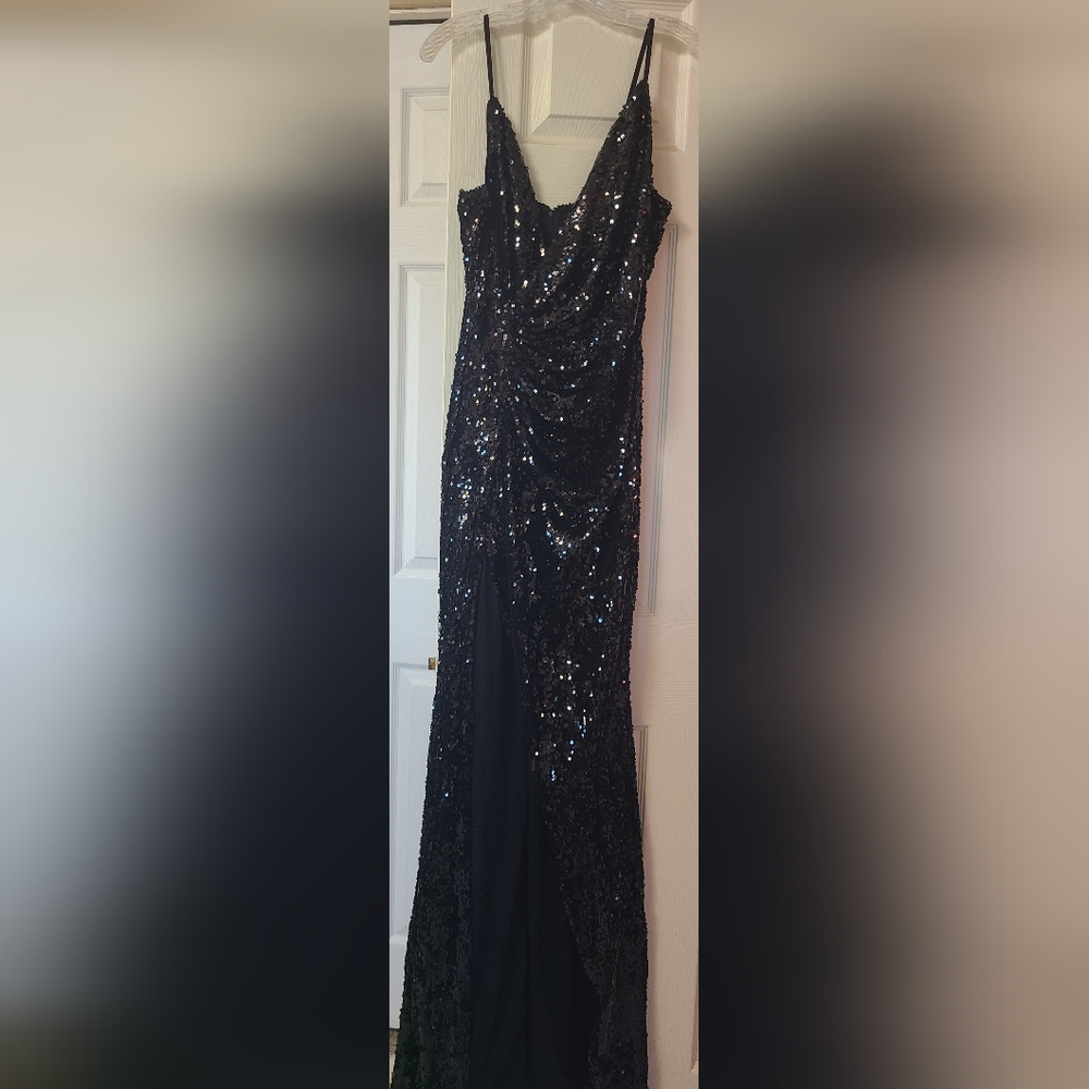Elegant Black Sequin Gown